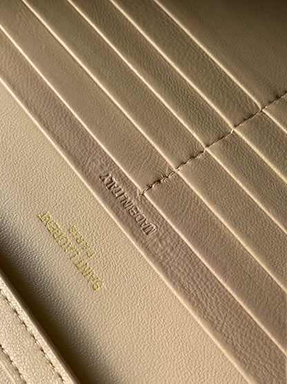 Saint Laurent LE CASSANDRE Matelassé Chain Wallet