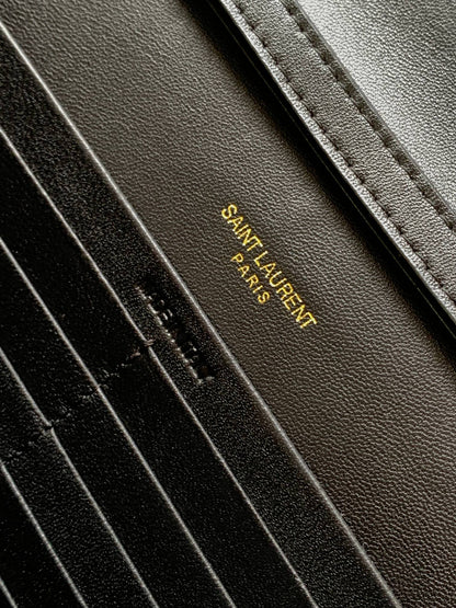 Saint Laurent LE CASSANDRE Matelassé Chain Wallet