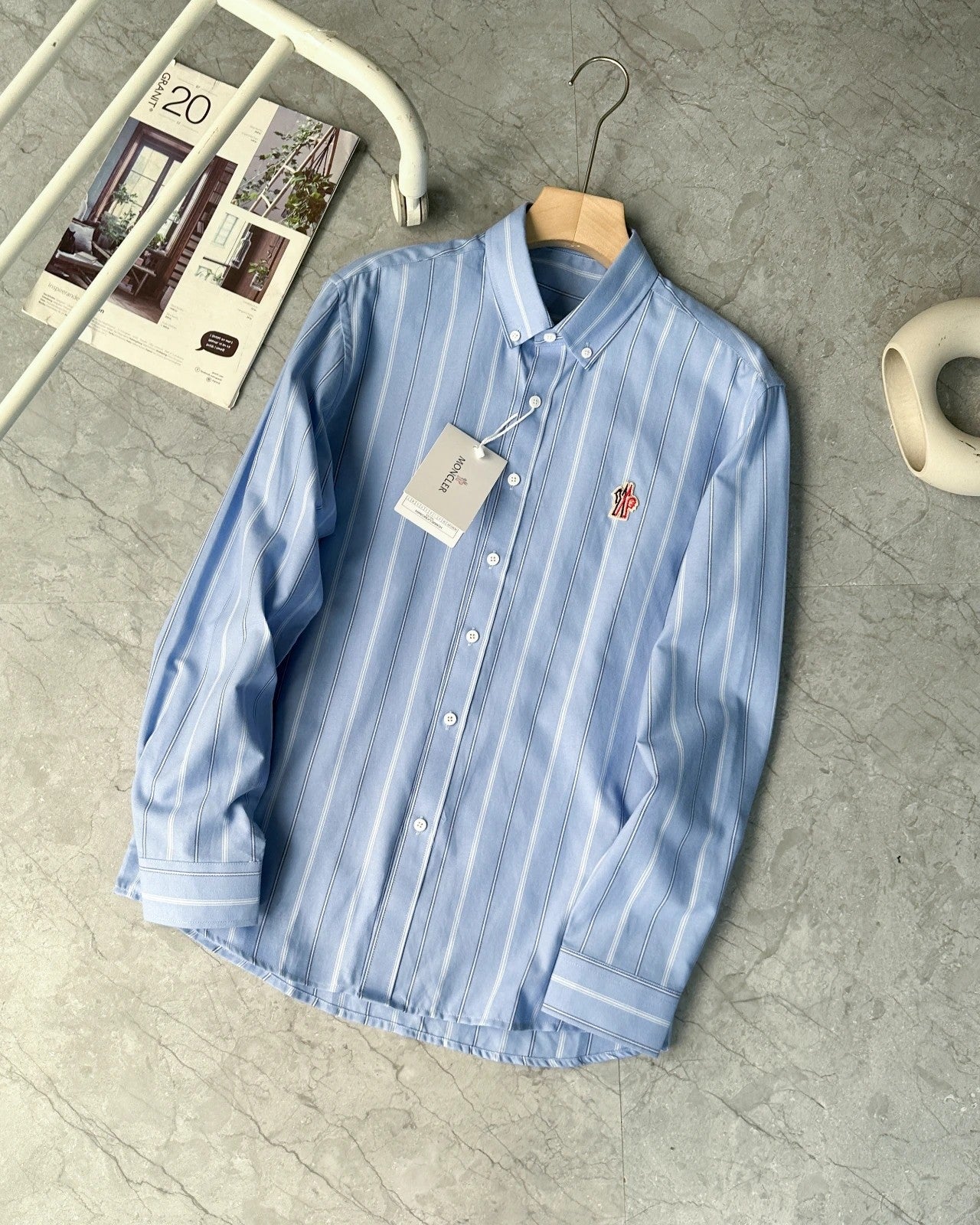 Moncler Striped Mercerized Shirt – 2025 Fall Collection