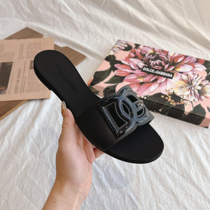 Dolce & Gabbana 3D Logo Flat Sandals – 2024 Collection