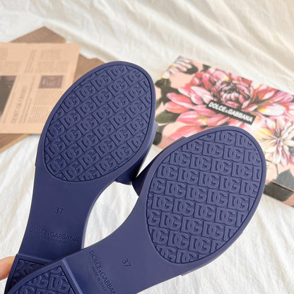 Dolce & Gabbana 3D Logo Flat Sandals – 2024 Collection