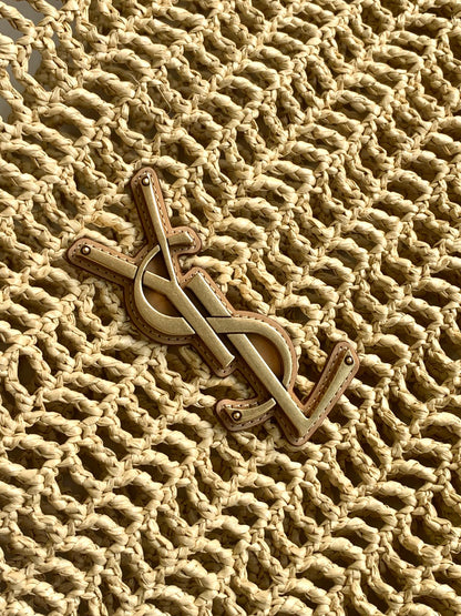 Saint Laurent OXALIS Raffia Crochet Shoulder Bag