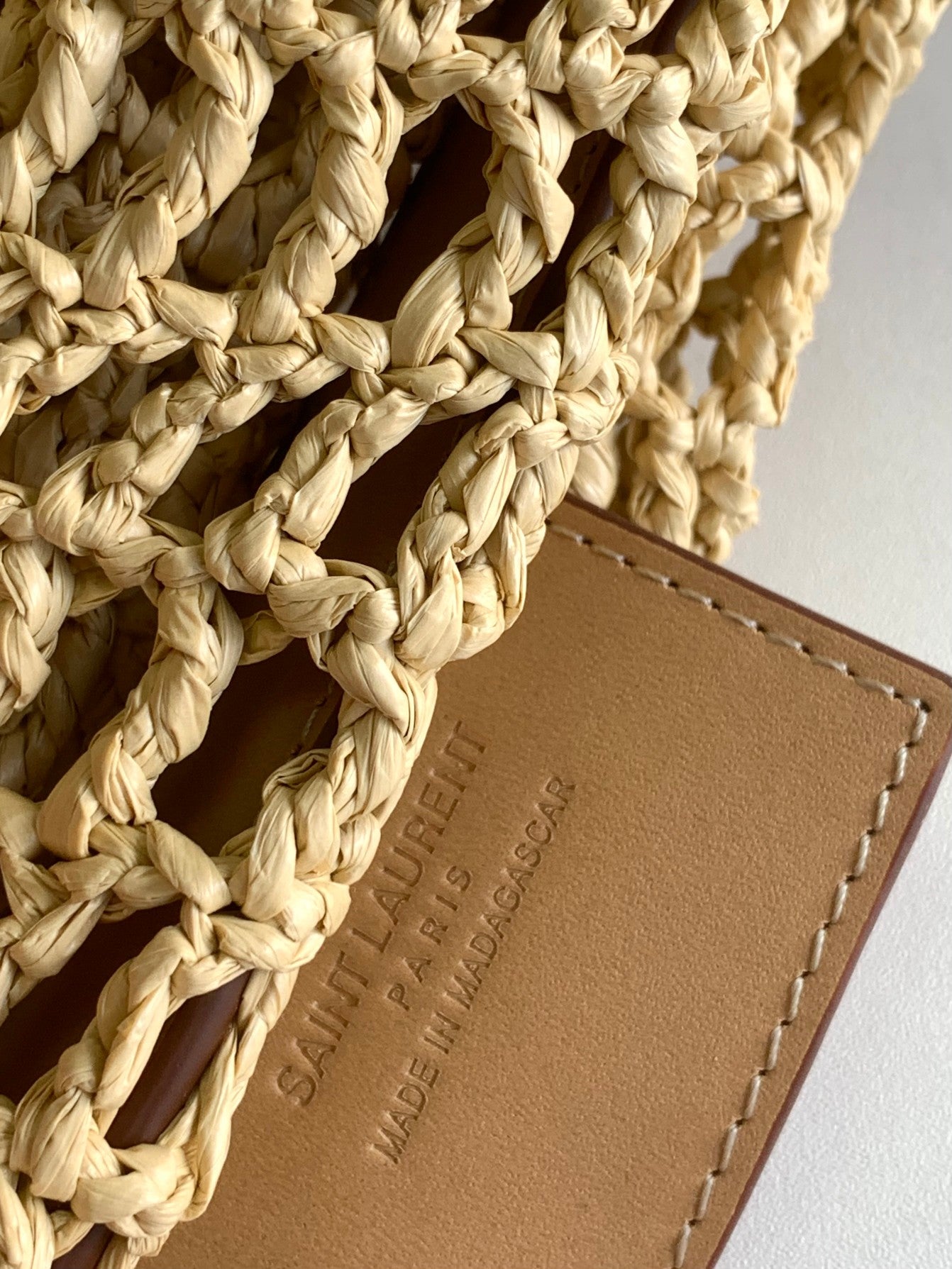 Saint Laurent OXALIS Raffia Crochet Shoulder Bag