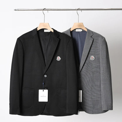 Moncler Houndstooth Lightweight Two-Button Blazer – Autumn New Collection