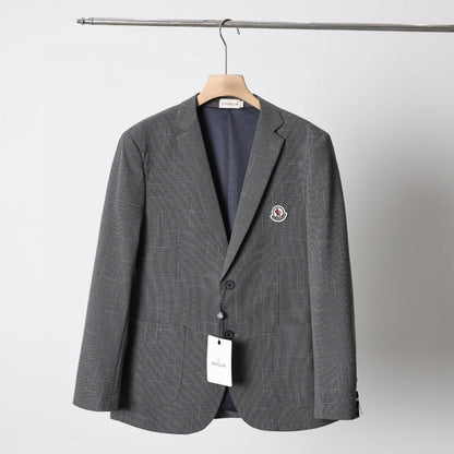 Moncler Houndstooth Lightweight Two-Button Blazer – Autumn New Collection