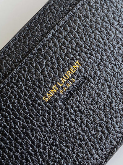 Saint Laurent Grained Leather Small Hobo Bag with Cassandre