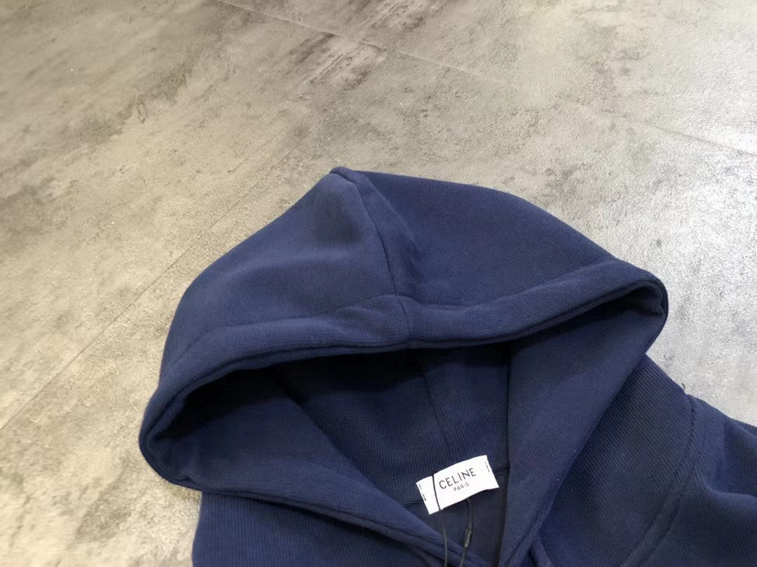 Celine Classic Letter Print Hooded Sweatshirt