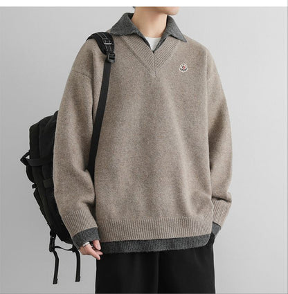 Moncler Double V-Neck Blended Knit Sweater – Spring/Autumn New Collection
