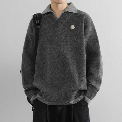 Moncler Double V-Neck Blended Knit Sweater – Spring/Autumn New Collection