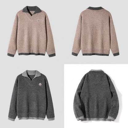 Moncler Double V-Neck Blended Knit Sweater – Spring/Autumn New Collection