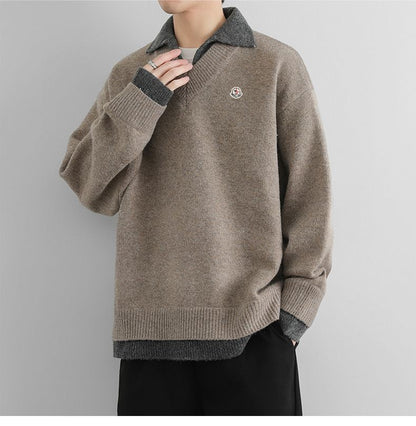 Moncler Double V-Neck Blended Knit Sweater – Spring/Autumn New Collection