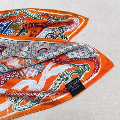 Hermès Grand Exploration 90 Twill Silk Scarf