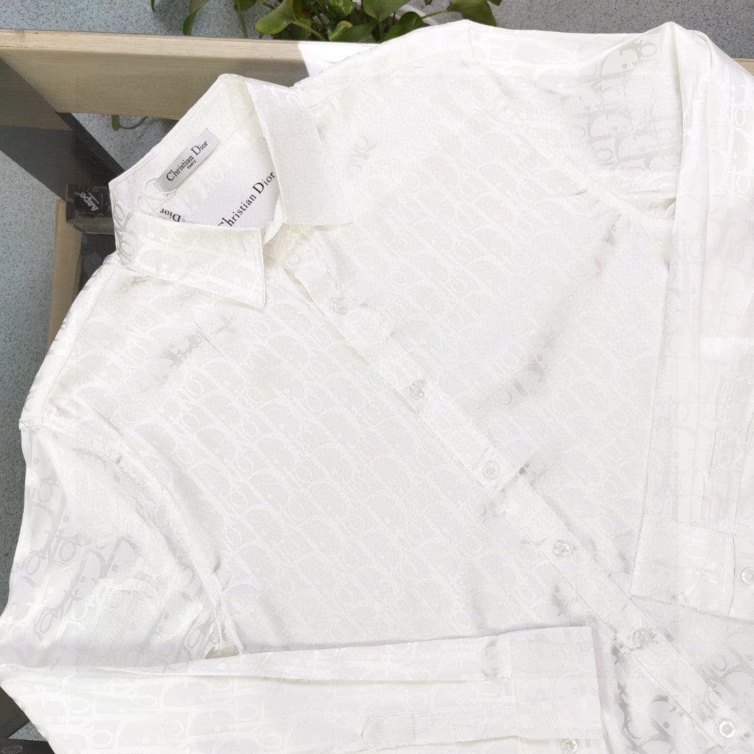 Dior Classic Oblique Jacquard Long-Sleeve Shirt – 2025SS