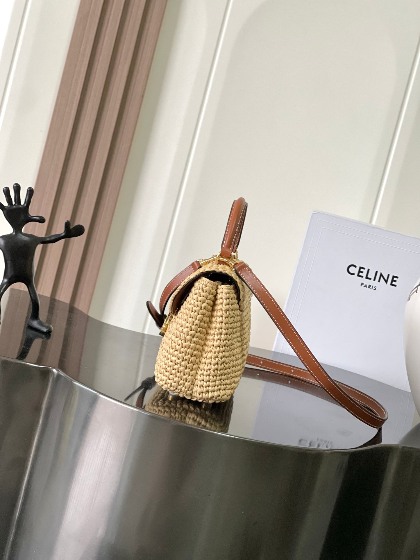 Celine Teen Nino Woven Triomphe Handbag