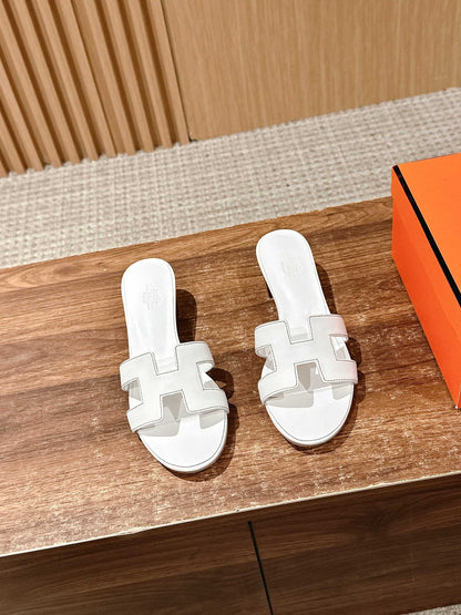 Hermès Classic H-Logo Chunky Heel Sandals