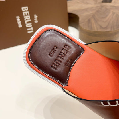 Berluti Hand-Painted Calfskin Slippers