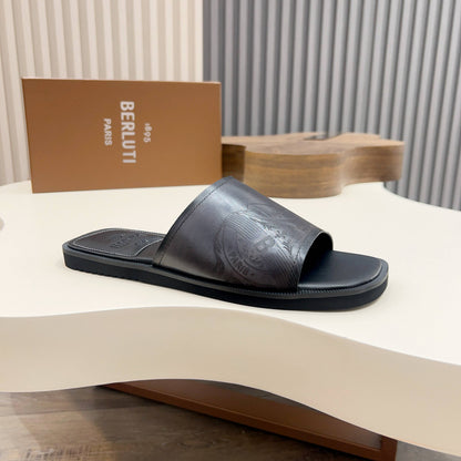 Berluti Hand-Painted Calfskin Slippers