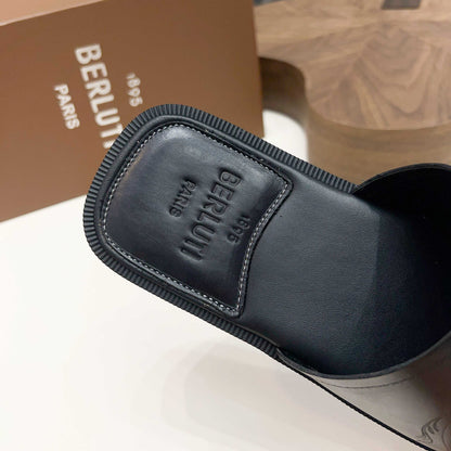Berluti Hand-Painted Calfskin Slippers