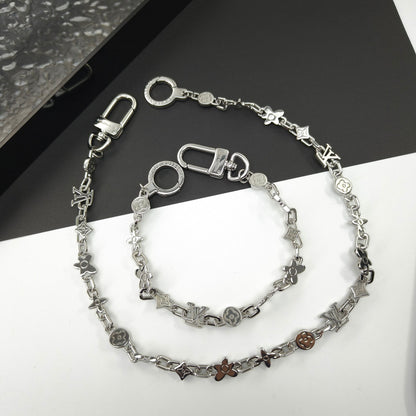 Louis Vuitton Floral Monogram Silver Bag Charm Belt