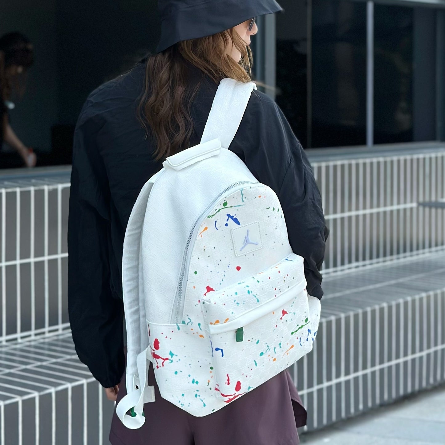 Jordan Monogram Canvas Backpack – White Graffiti