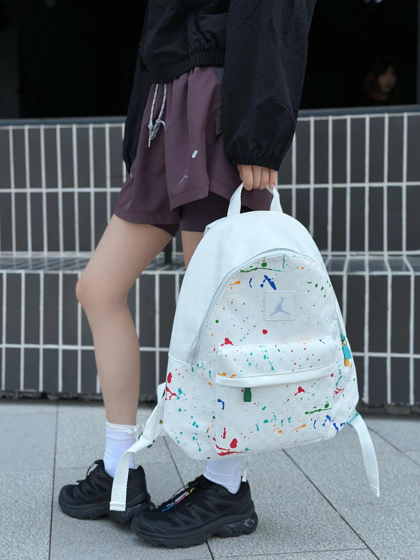 Jordan Monogram Canvas Backpack – White Graffiti