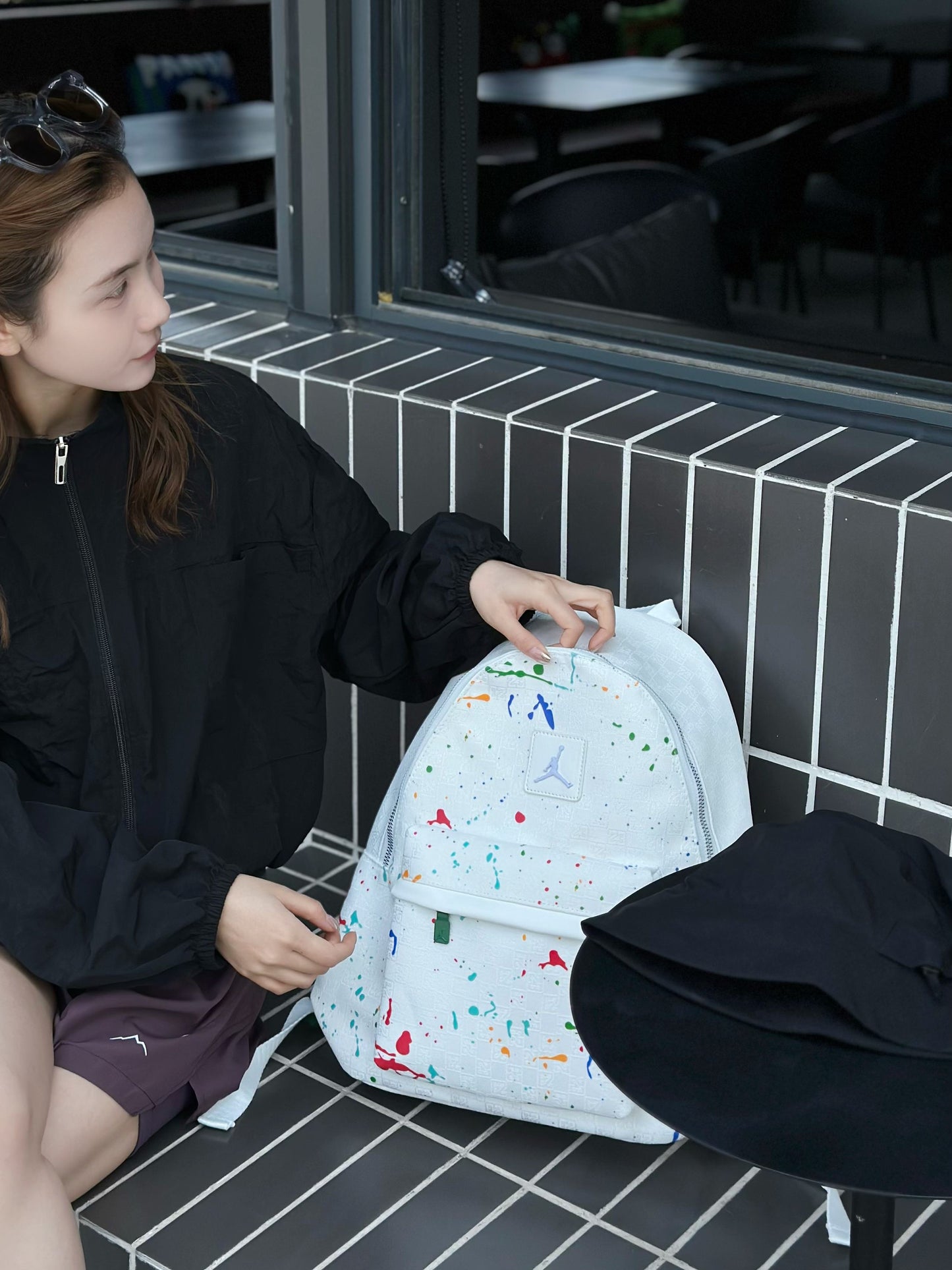Jordan Monogram Canvas Backpack – White Graffiti