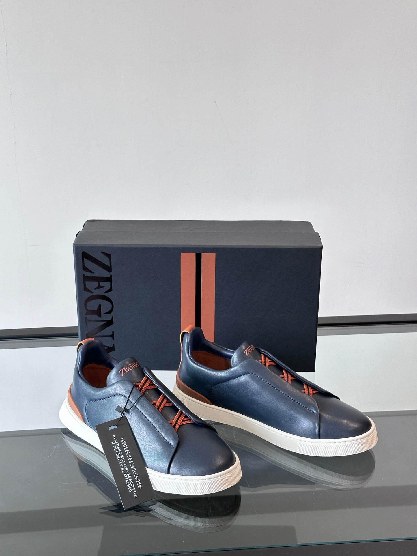 Zegna Men's Low-Top Leather Sneakers
