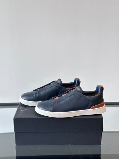 Zegna Men's Low-Top Leather Sneakers