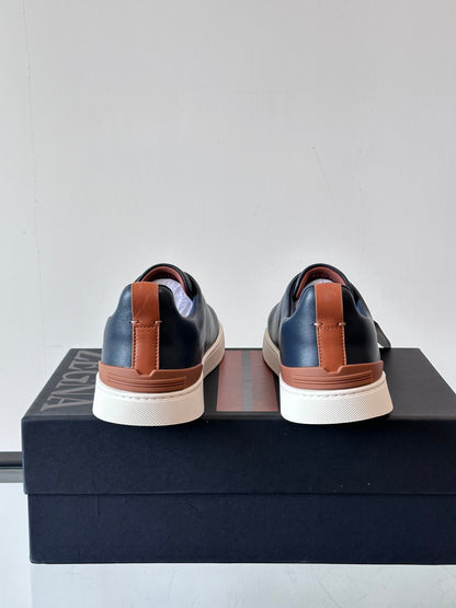Zegna Men's Low-Top Leather Sneakers