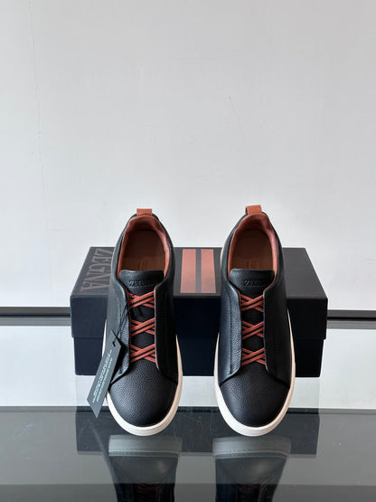Zegna Men's Low-Top Leather Sneakers