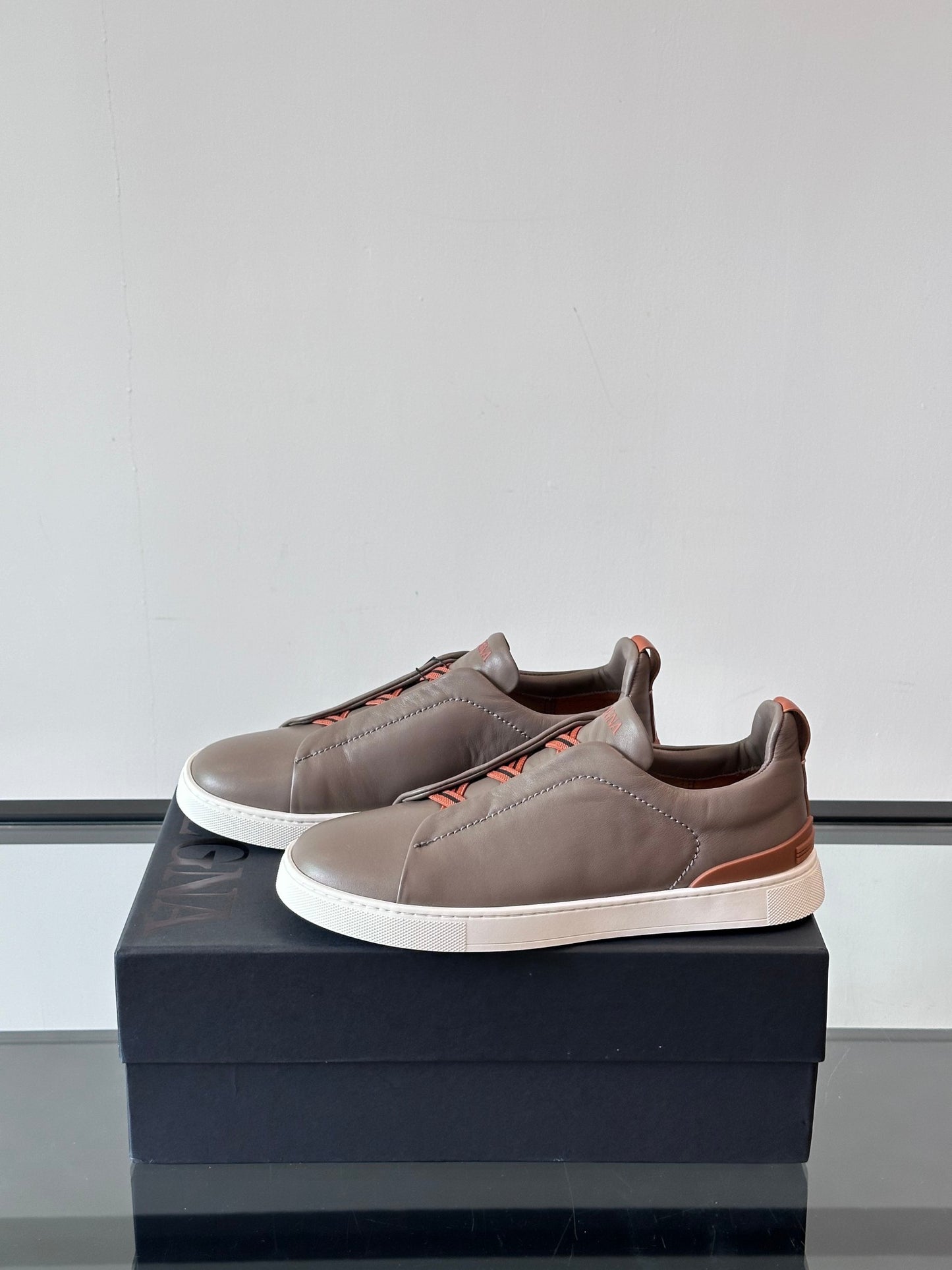 Zegna Men's Low-Top Leather Sneakers
