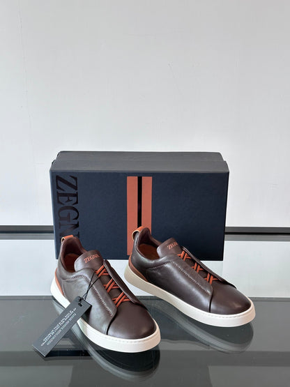 Zegna Men's Low-Top Leather Sneakers