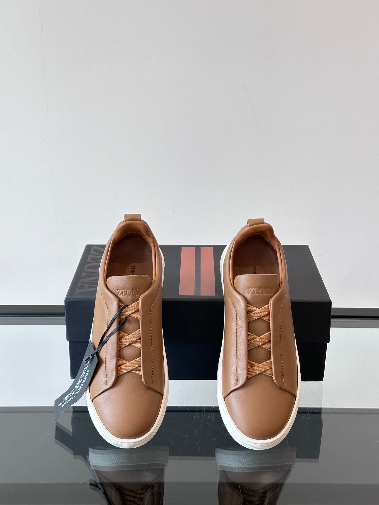 Zegna Men's Low-Top Leather Sneakers