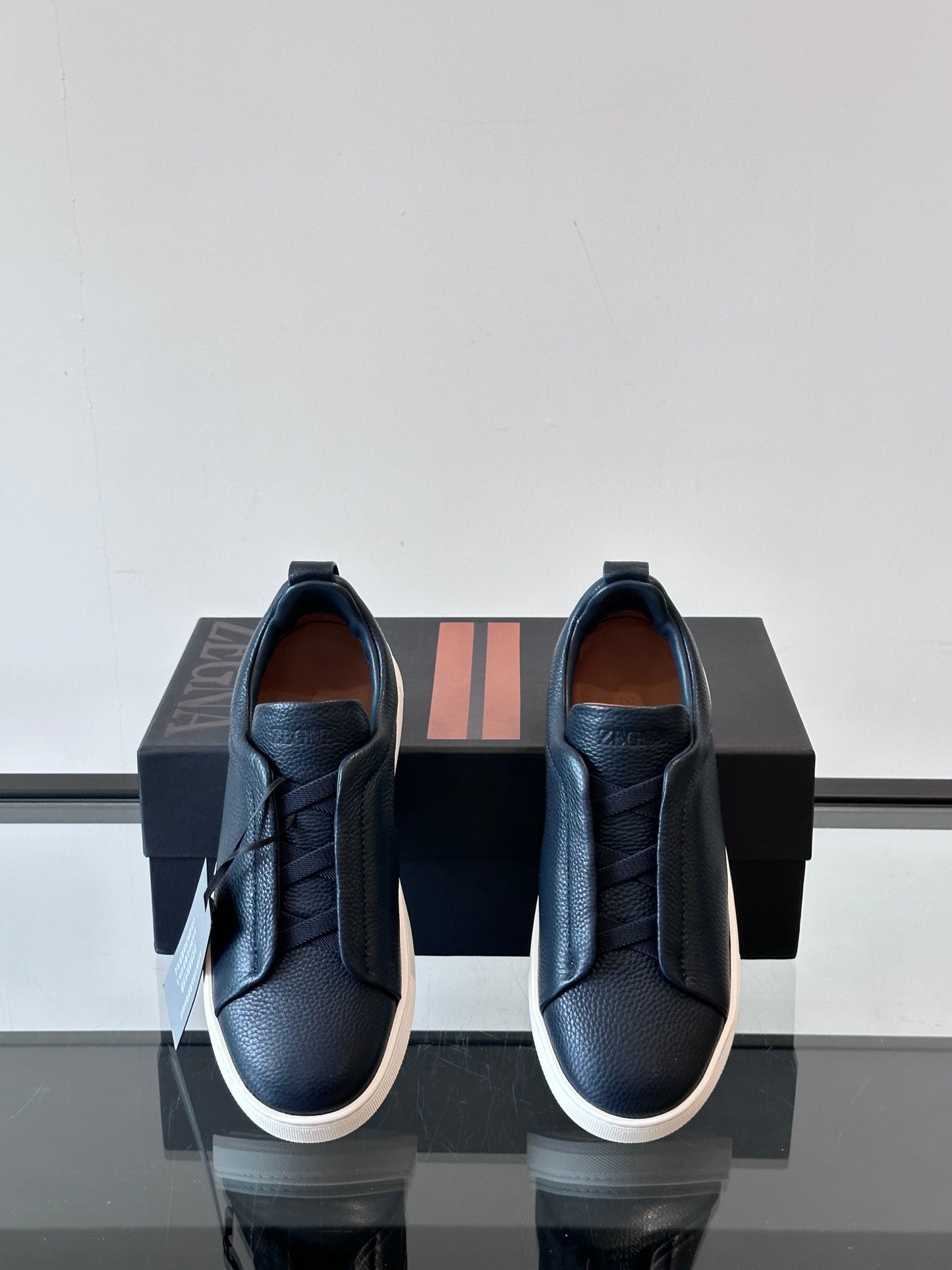 Zegna Men's Low-Top Leather Sneakers