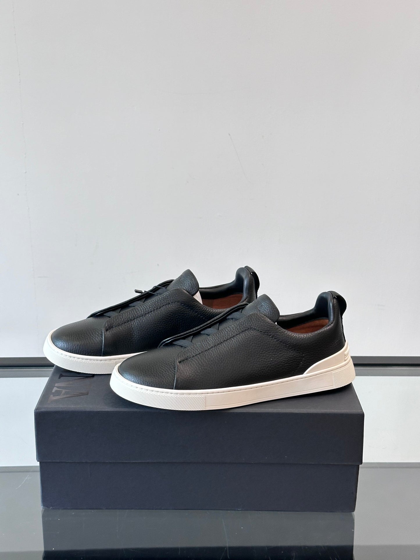 Zegna Men's Low-Top Leather Sneakers
