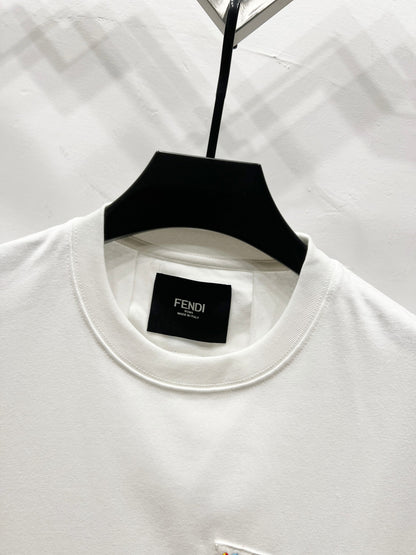 Fendi Embroidered Zipper Pocket T-Shirt – 2025SS