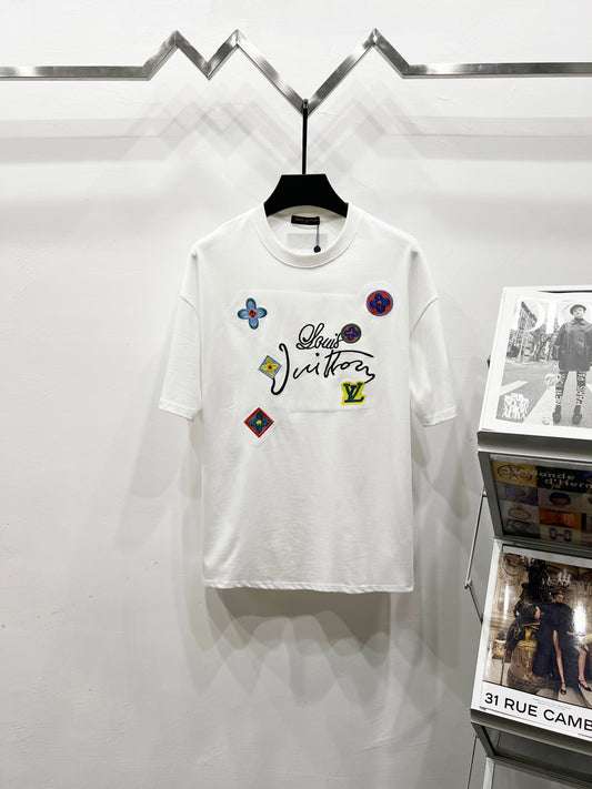 Louis Vuitton Colorful Monogram Embroidered T-Shirt – 2025SS