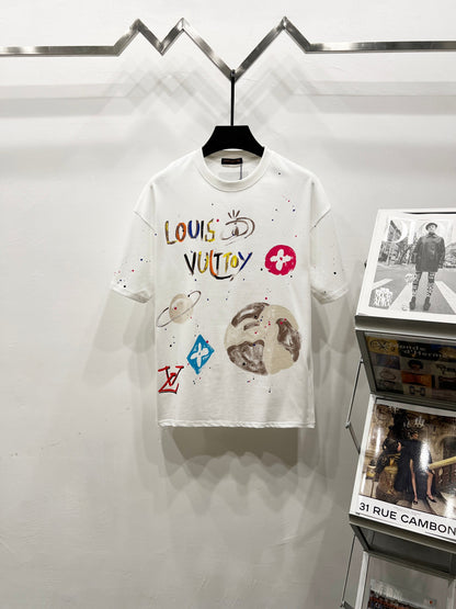 Louis Vuitton Universe Graffiti Paint Splatter T-Shirt – 2025SS