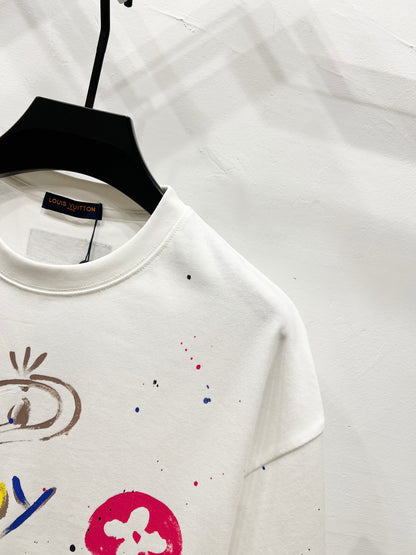 Louis Vuitton Universe Graffiti Paint Splatter T-Shirt – 2025SS
