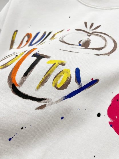 Louis Vuitton Universe Graffiti Paint Splatter T-Shirt – 2025SS
