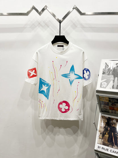 Louis Vuitton Colorful Graffiti Print T-Shirt – 2025SS