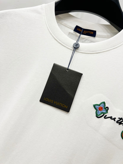 Louis Vuitton Embroidered Floral Logo T-Shirt – 25SS Collection