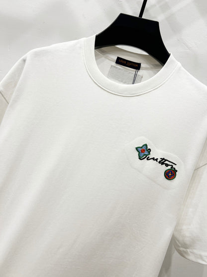 Louis Vuitton Embroidered Floral Logo T-Shirt – 25SS Collection