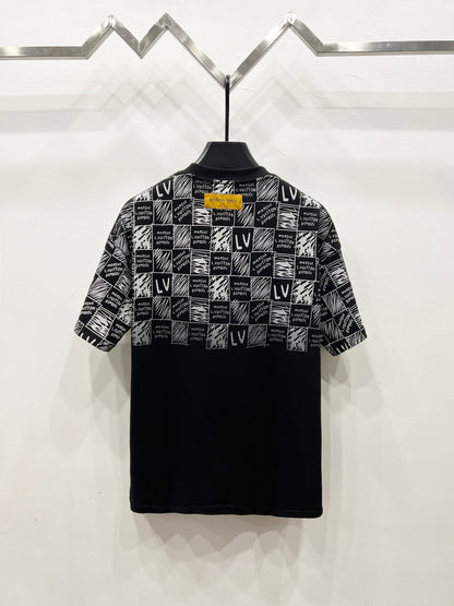 Louis Vuitton Classic Damier Print T-Shirt – 2025SS