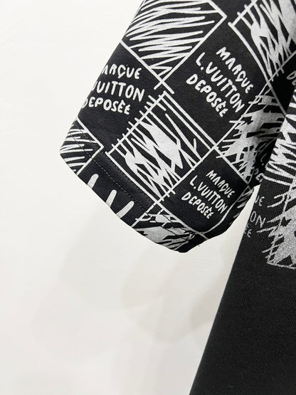 Louis Vuitton Classic Damier Print T-Shirt – 2025SS
