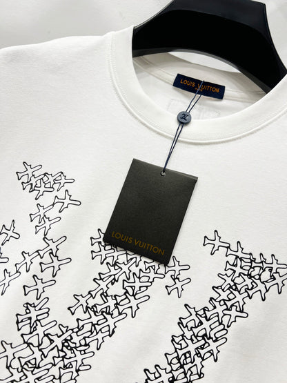 Louis Vuitton Airplane Logo Print T-Shirt – 2025 Summer Collection