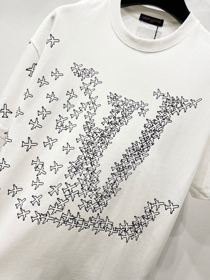 Louis Vuitton Airplane Logo Print T-Shirt – 2025 Summer Collection