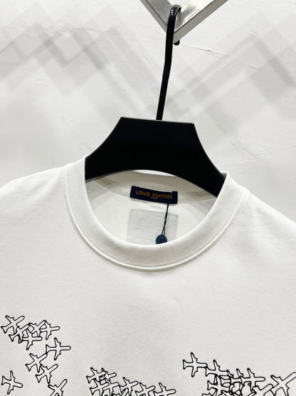 Louis Vuitton Airplane Logo Print T-Shirt – 2025 Summer Collection