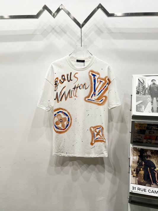 Louis Vuitton Colorful Graffiti Logo T-Shirt – 2025 Summer Collection
