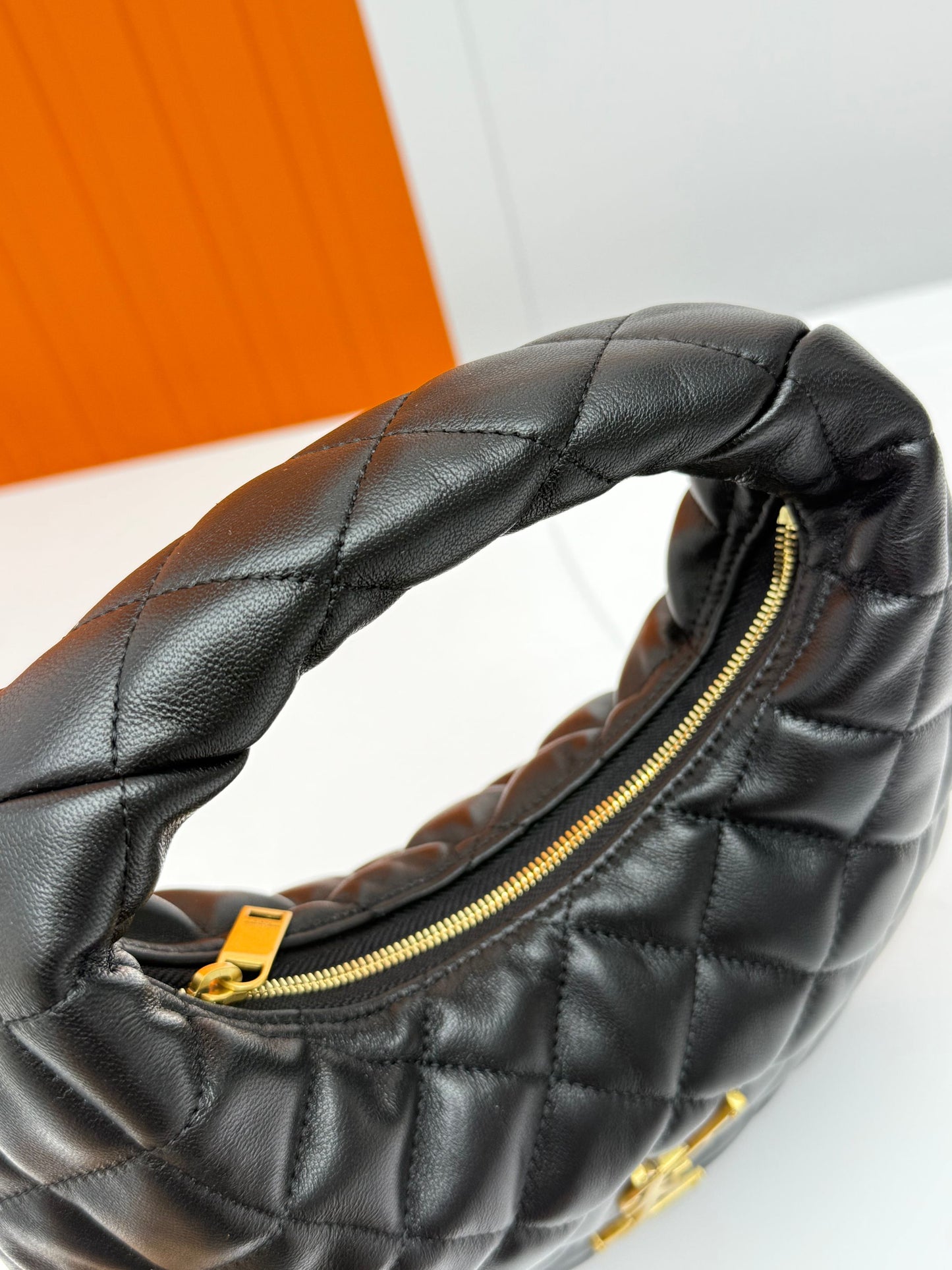 ICARE Nappa Leather Crescent Handbag